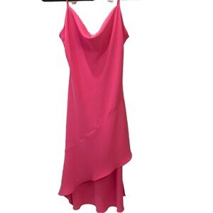 Amanda Uprichard Ansoni midi dress. Bright pink crepe georgette. Size M.